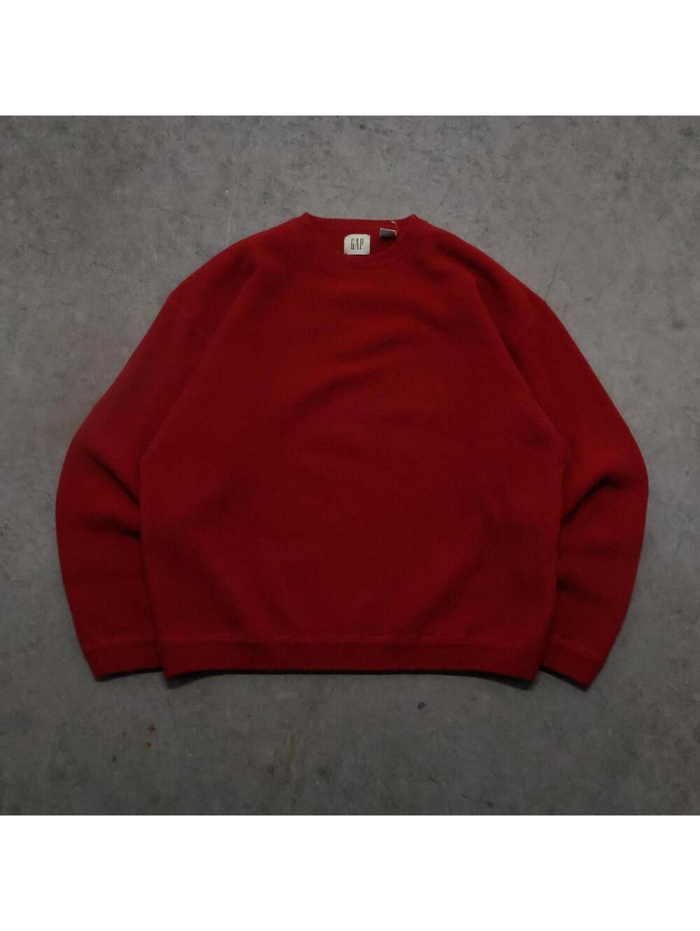 Vintage 90s Gap Lambswool Sweater Mens XL Red Crewneck Knit Made Hong Kong Prepp